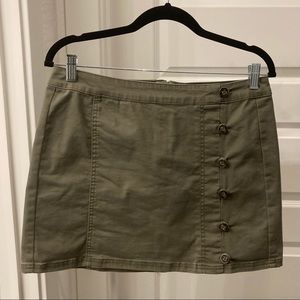 olive skirt with buttons